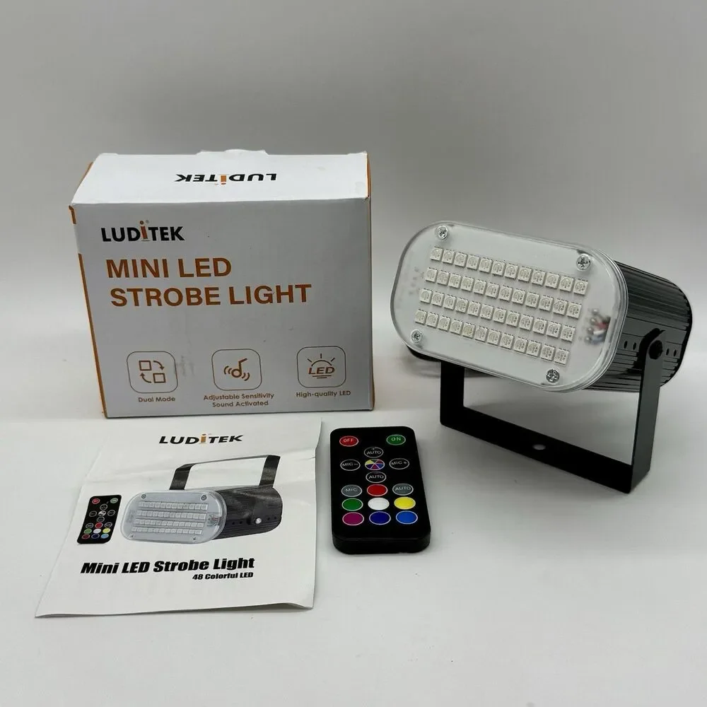 Luditek Multi-Color Sound Activated LED Mini Strobe Light With‎ Remote Control